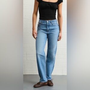 American Eagle Strigid Highest Rise Baggy Straight Jeans | NWT | Light Wash